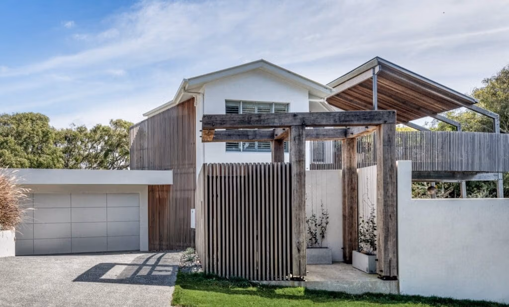 Danmar Aluminium Alipanel Metallic Grey Gliderol Custom architectural gate and door design matching the home exterior. - Gliderol